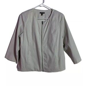 Eileen Fisher Blazer Womens PL Cream Silk blend Minimalist Jacket Office Career